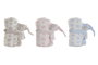 DKD Home Decor Peluche Manta Rosa Azul Poliester 100x80x75 cm Set 2