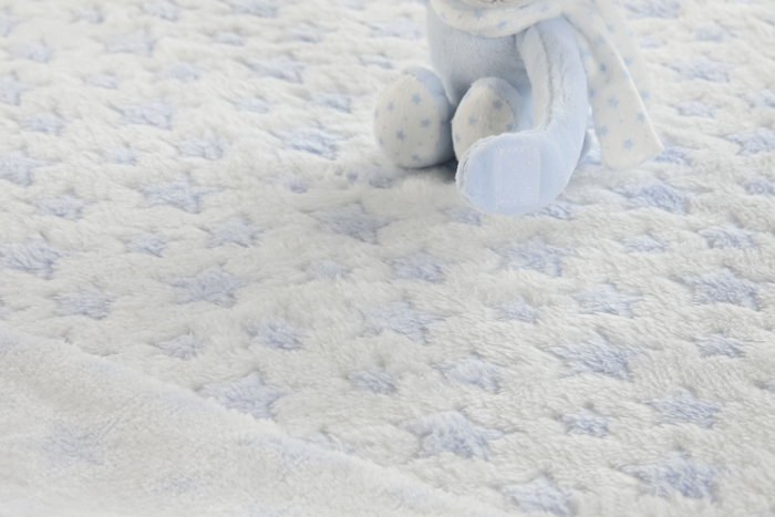 DKD Home Decor Peluche Manta Rosa Azul Poliester 100x80x75 cm Set 2