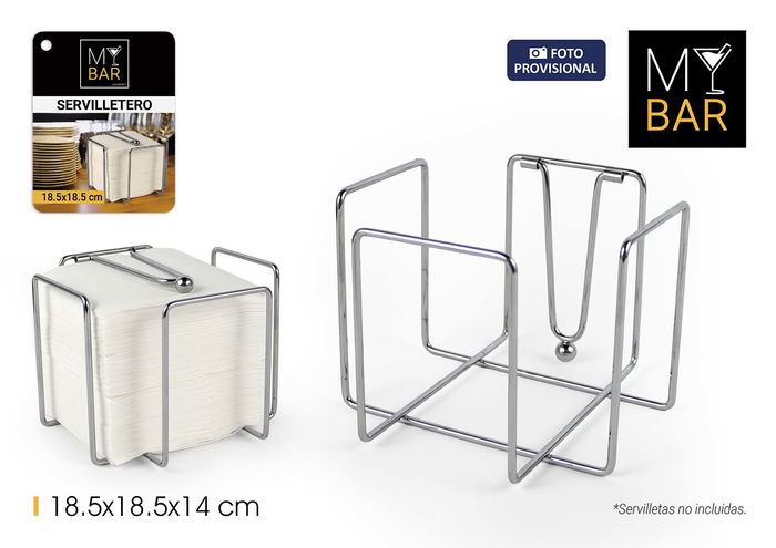 My Bar Servilletero Cromado 18.5 x 18.5 x 14 cm (12 Unidades) My Bar Servilletero Cromado 18.5 x 18.5 x 14 cm (12 Unidades)