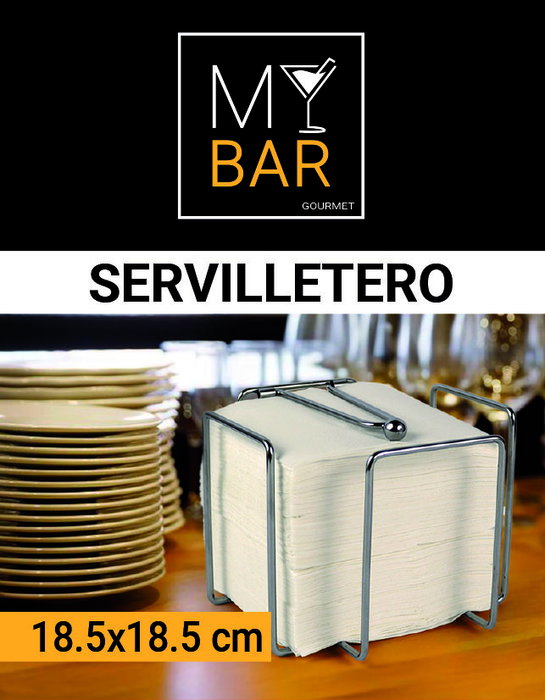 My Bar Servilletero Cromado 18.5 x 18.5 x 14 cm (12 Unidades)
