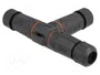 DeLOCK Conector de cable T-Form para exteriores 3 Pin IP68 Negro