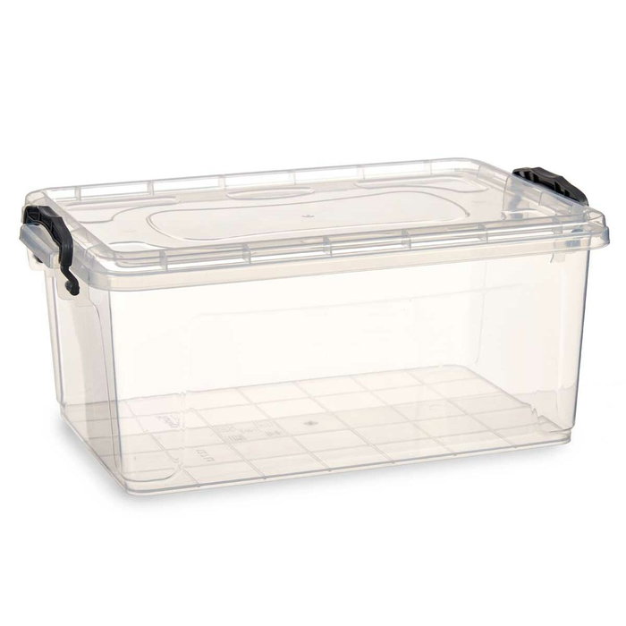 Caja de Almacenaje con Tapa Kipit Transparente Plástico 13,7 L (12 Unidades)