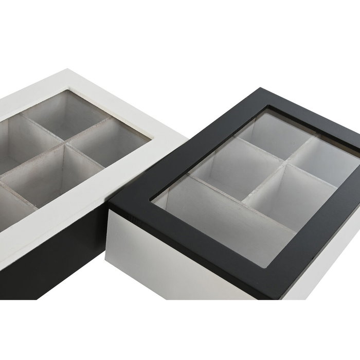 DKD Home Decor Caja para Infusiones MDF y Cristal 23x15x6,5 cm, Pack de 2 Surtidos DKD Home Decor Caja para Infusiones MDF y Cristal 23x15x6,5 cm, Pack de 2 Surtidos