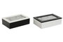 DKD Home Decor Caja para Infusiones MDF y Cristal 23x15x6,5 cm, Pack de 2 Surtidos