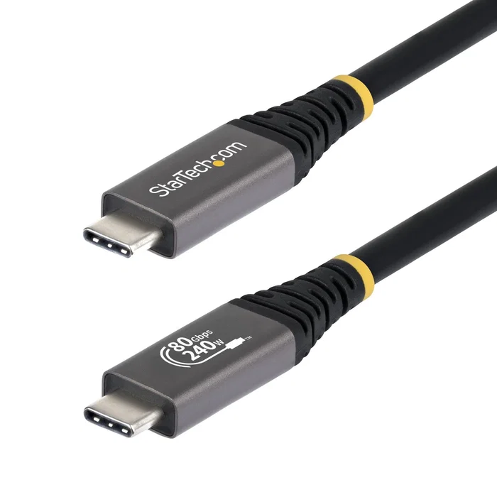 StarTech Cable USB4 USB-C de 50 cm, 80 Gbps, 240 W, Negro StarTech Cable USB4 USB-C de 50 cm, 80 Gbps, 240 W, Negro