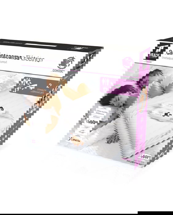 Thulos Calientacamas Eléctrico THULOS THEB400 160x140 cm, 120W, Lavable, 2 Temperaturas, Doble Control