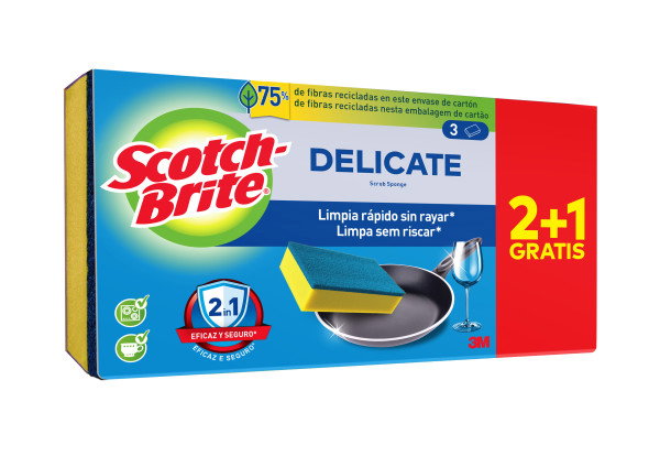 SCOTCH-BRITE Estropajo Laminado No Raya 2+1 Gratis