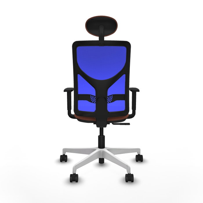 PIQUERAS Y CRESPO Silla de oficina Motilla con mecanismo Sincro, tela marrón y malla azul PIQUERAS Y CRESPO Silla de oficina Motilla con mecanismo Sincro, tela marrón y malla azul