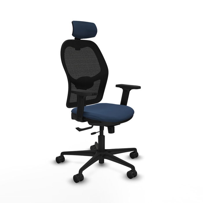 PIQUERAS Y CRESPO Silla de oficina Jorquera con mecanismo Sincro/Traslack, Azul marino y Negro PIQUERAS Y CRESPO Silla de oficina Jorquera con mecanismo Sincro/Traslack, Azul marino y Negro