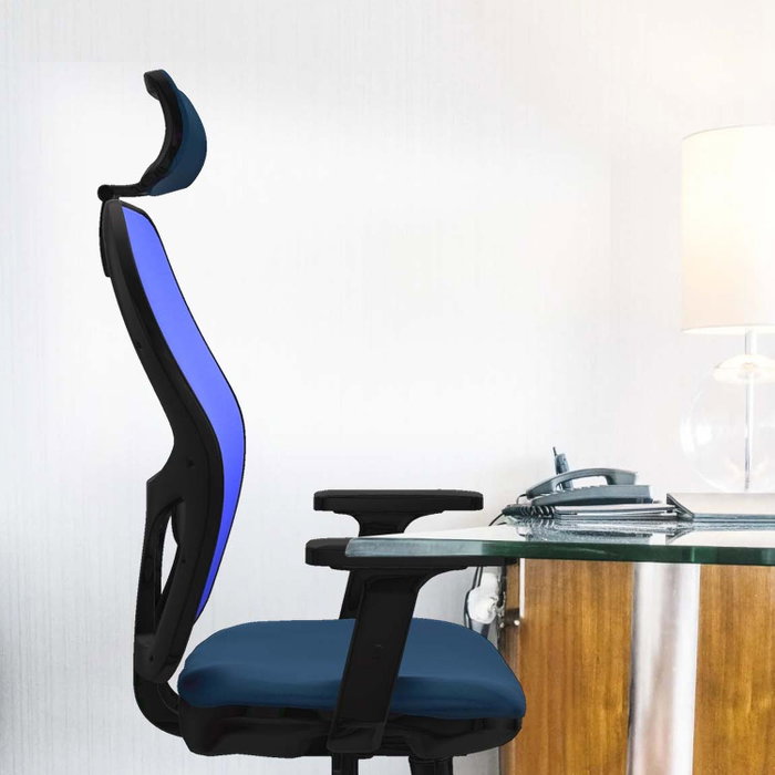 PIQUERAS Y CRESPO Silla de oficina Jorquera con mecanismo Sincro/Traslack, Azul marino y Negro PIQUERAS Y CRESPO Silla de oficina Jorquera con mecanismo Sincro/Traslack, Azul marino y Negro