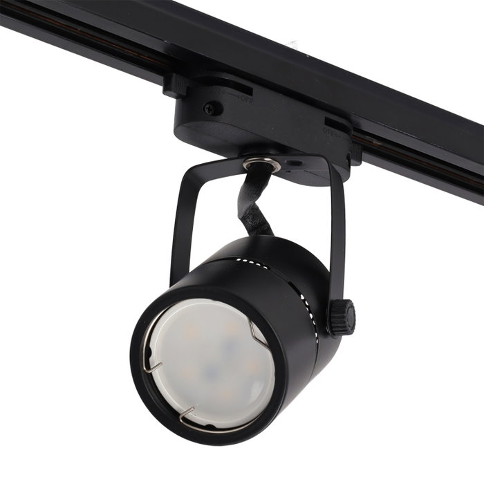 Lumiastra Foco Carril GU10 Monofásico Orientable Negro