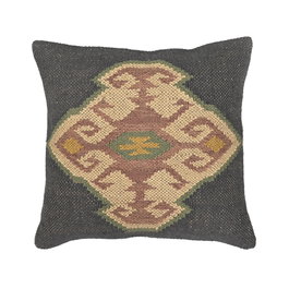 DKD Home Decor Cojín Lana Yute 45x45 Kilim Pack de 2