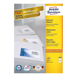 Avery Zweckform Etiquetas 3653 Blancas 105 x 42,3 mm