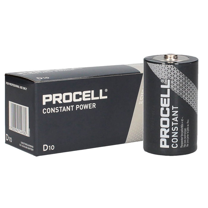 Procell Caja de 10 pilas alcalinas industriales LR20 (D) Procell Caja de 10 pilas alcalinas industriales LR20 (D)