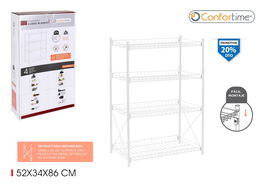 Confortime Estantería 4 Niveles Metal 52 cm x 34 cm x 86 cm (2 Unidades)
