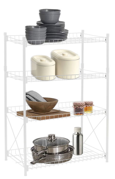 Confortime Estantería 4 Niveles Metal 52 cm x 34 cm x 86 cm (2 Unidades)