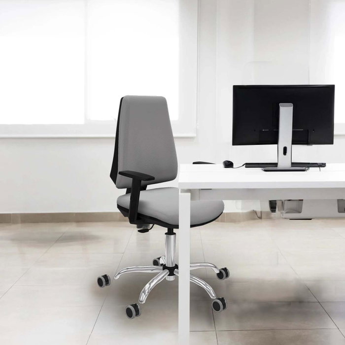PIQUERAS Y CRESPO Silla de oficina Elche Gris oscuro con base cromada