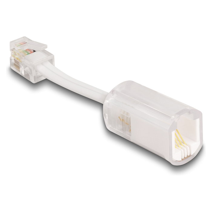 DeLOCK Adaptador de cable telefónico RJ10 macho a RJ10 hembra con cable de conexión 30 mm DeLOCK Adaptador de cable telefónico RJ10 macho a RJ10 hembra con cable de conexión 30 mm