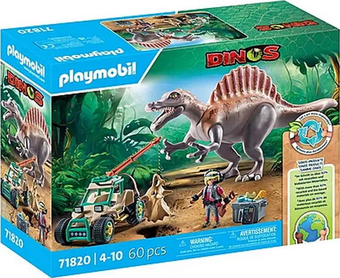 PLAYMOBIL Ataque del Spinosaurus 71820 con Vehículo y Grúa PLAYMOBIL Ataque del Spinosaurus 71820 con Vehículo y Grúa