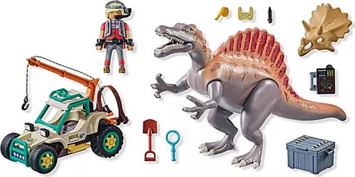 PLAYMOBIL Ataque del Spinosaurus 71820 con Vehículo y Grúa PLAYMOBIL Ataque del Spinosaurus 71820 con Vehículo y Grúa