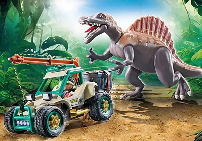 PLAYMOBIL Ataque del Spinosaurus 71820 con Vehículo y Grúa PLAYMOBIL Ataque del Spinosaurus 71820 con Vehículo y Grúa