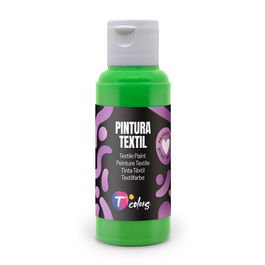 Tcolors Pintura Textil Verde Claro 80 ml - Alta Adherencia y Flexibilidad, Cubre Cualquier Tono para Aplicación con Rodillo, Pincel o Aerógrafo