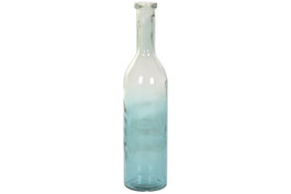 DKD Home Decor Jarrón de Cristal Reciclado Botella 18x18x74,5 cm