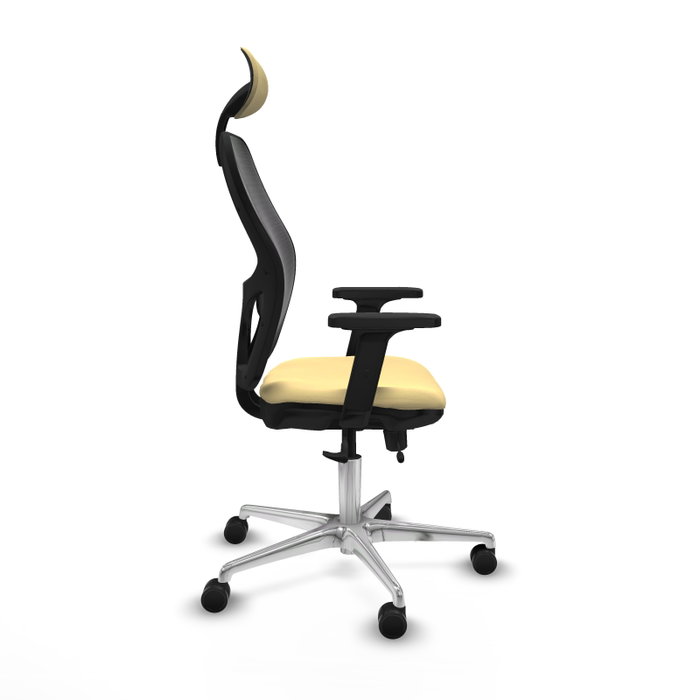 PIQUERAS Y CRESPO Silla de oficina Jorquera con mecanismo Sincro/Traslack Crema y Negro