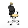 PIQUERAS Y CRESPO Silla de oficina Jorquera con mecanismo Sincro/Traslack Crema y Negro