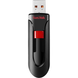 SanDisk Cruzer Glide CZ600 128 GB USB 2.0 Pen Drive - Memoria USB de Almacenamiento Deslizable Negro/Rojo con Software SecureAccess
