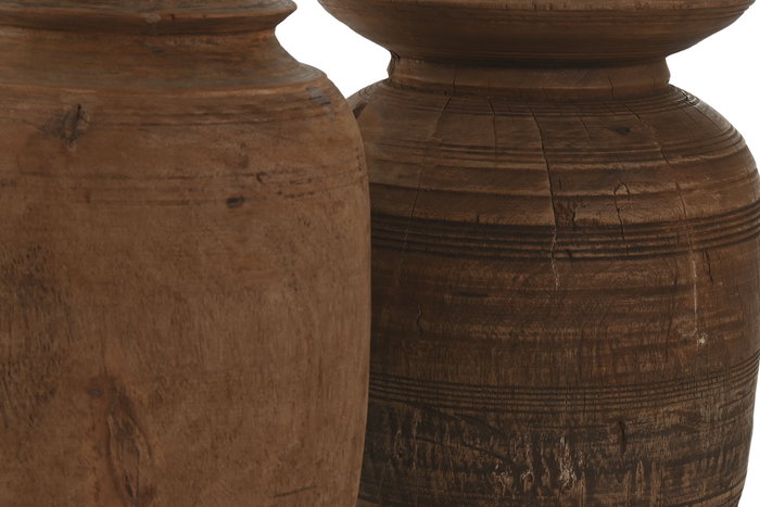 DKD Home Decor Jarrón Unique/Antique Item Home Natural Madera 18 x 29 x 18 cm DKD Home Decor Jarrón Unique/Antique Item Home Natural Madera 18 x 29 x 18 cm