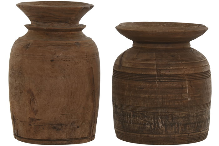 DKD Home Decor Jarrón Unique/Antique Item Home Natural Madera 18 x 29 x 18 cm DKD Home Decor Jarrón Unique/Antique Item Home Natural Madera 18 x 29 x 18 cm