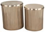 DKD Home Decor Set de 2 Mesitas Auxiliares de Metal con Tapa, Dorado