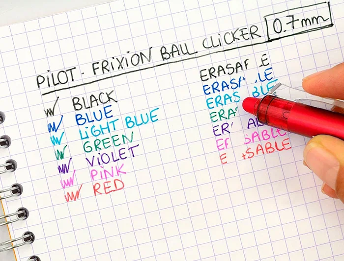 Pilot Frixion Clicker Bolígrafo Borrable Punta Media 0,7 mm Tinta Gel Rojo en Blister