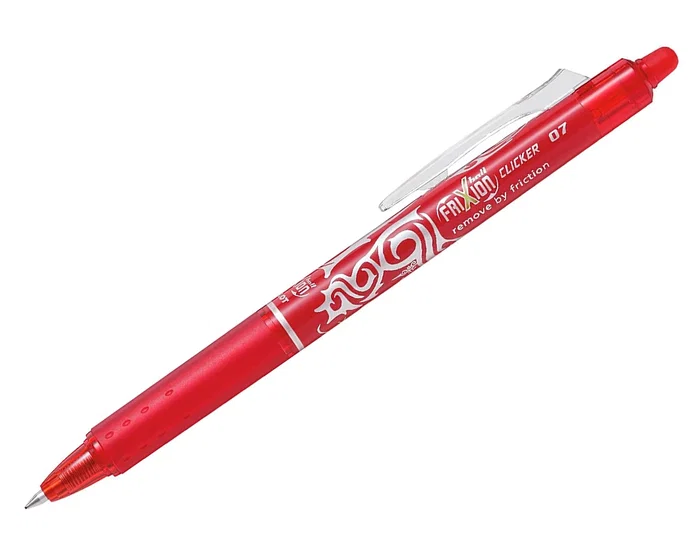 Pilot Frixion Clicker Bolígrafo Borrable Punta Media 0,7 mm Tinta Gel Rojo en Blister