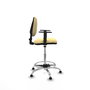 PIQUERAS Y CRESPO Taburete Isso CP similpiel crema con brazos 1D