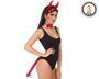 Set Demonio Diadema Corbata Cola Rojo Halloween Carnaval Accesorio Temático Adulto