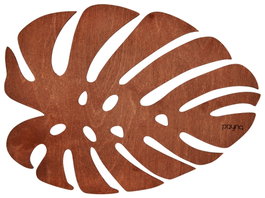 Hermia Monstera - Rose Juego de 4 Salvamanteles de Madera, 33 x 45 cm, Color Rosa