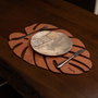 Hermia Monstera - Rose Juego de 4 Salvamanteles de Madera, 33 x 45 cm, Color Rosa
