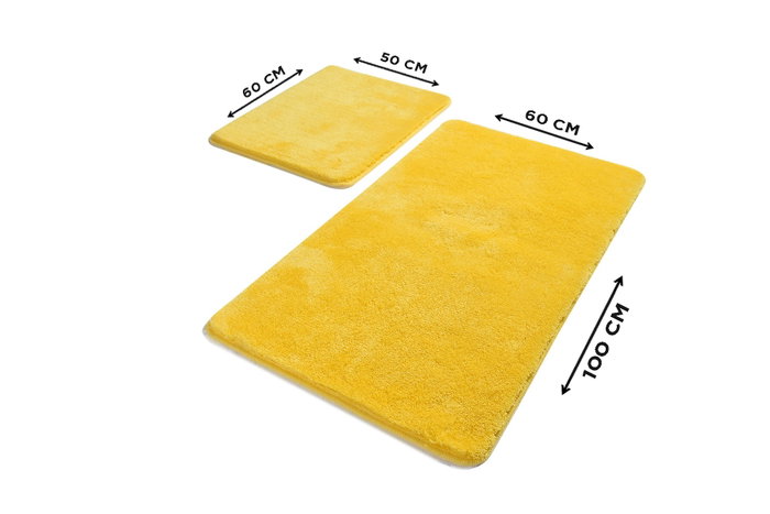 Mijölnir Havai - Yellow Juego de Alfombras de Baño Acrílicas, Suave y Antideslizante, Lavable a Máquina, 2 Piezas