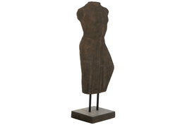 DKD Home Decor Figura de Guerrero Javanés en Cemento Gris Oscuro