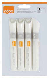 Rotul.Pizarra Nobo Cristal Blanco Blister De 4