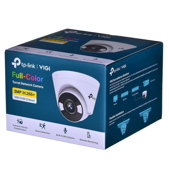 TP-Link VIGI C430 Cámara de Seguridad IP 3MP 2.8mm Blanco y Negro TP-Link VIGI C430 Cámara de Seguridad IP 3MP 2.8mm Blanco y Negro
