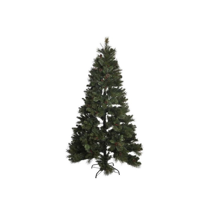 DKD Home Decor Árbol de Navidad LED PVC 135x135x225 cm Verde con 450 LEDs