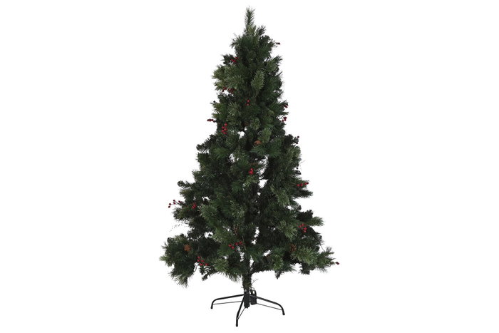 DKD Home Decor Árbol de Navidad LED PVC 135x135x225 cm Verde con 450 LEDs