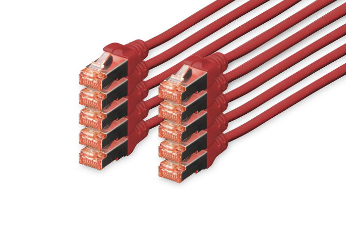Digitus Cable de conexión CAT 6 S/FTP 2m Rojo (Pack de 10) Digitus Cable de conexión CAT 6 S/FTP 2m Rojo (Pack de 10)