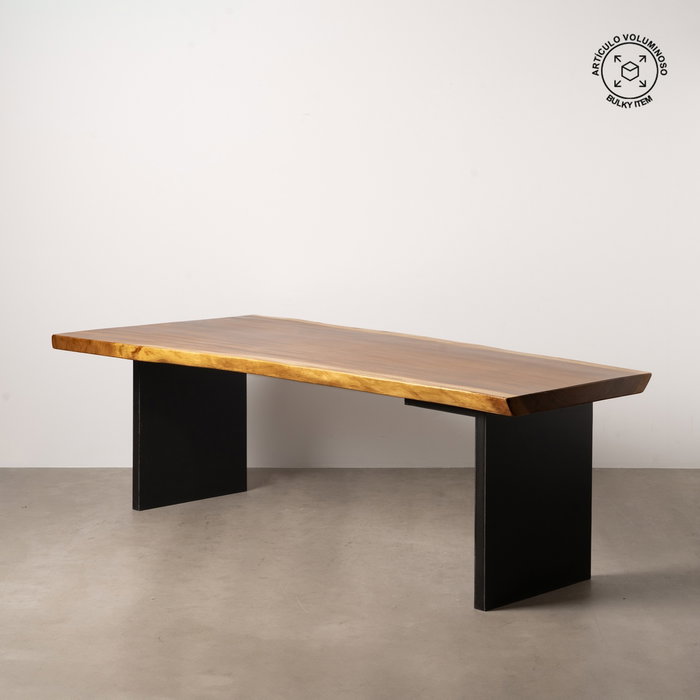 Mesa Comedor Natural Madera-Hierro Salón 300 X 80 X 80 cm Mesa Comedor Natural Madera-Hierro Salón 300 X 80 X 80 cm