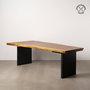 Mesa Comedor Natural Madera-Hierro Salón 300 X 80 X 80 cm
