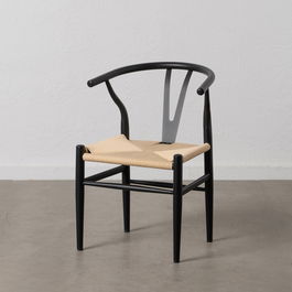 Silla Negro-Natural Metal Salón 54 X 53 X 75 cm