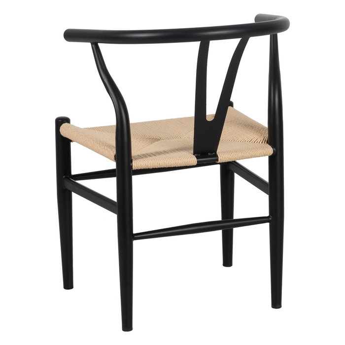 Silla Negro-Natural Metal Salón 54 X 53 X 75 cm (Set de 2)